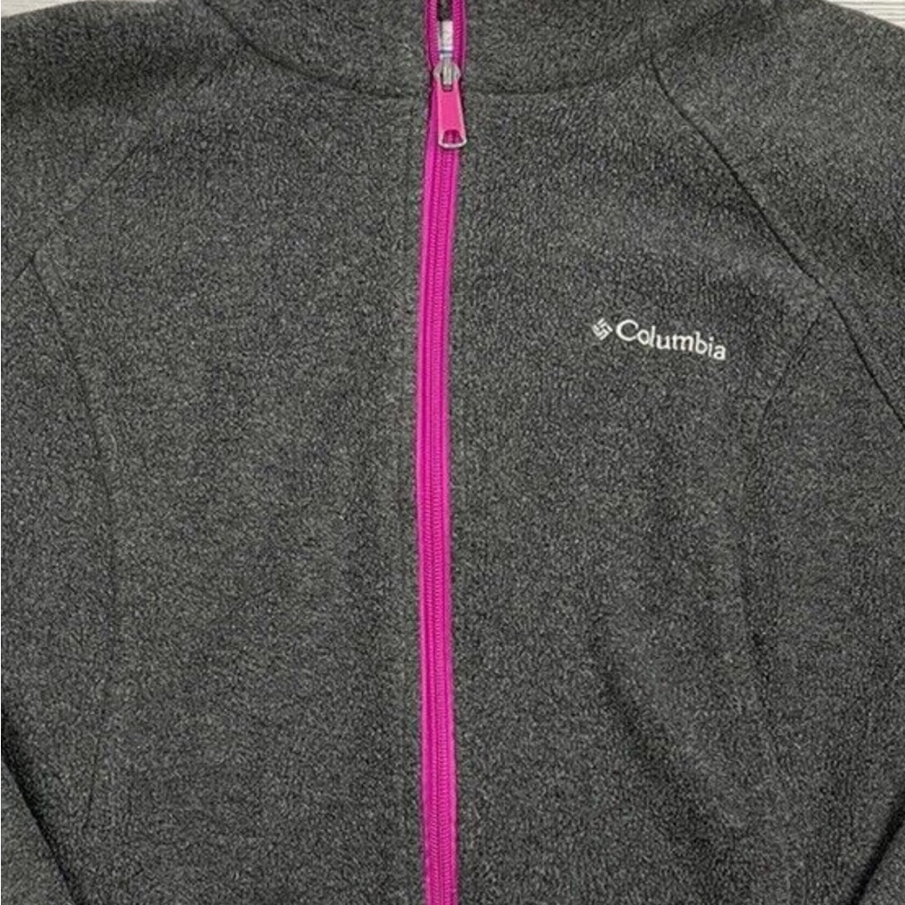 Columbia Fleece Full Zip Jacket Gray Sz 1X
